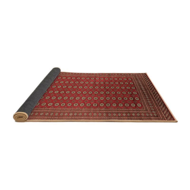 Tapis oriental en laine / polyester oriental brun / rouge, Rond 7 pi
