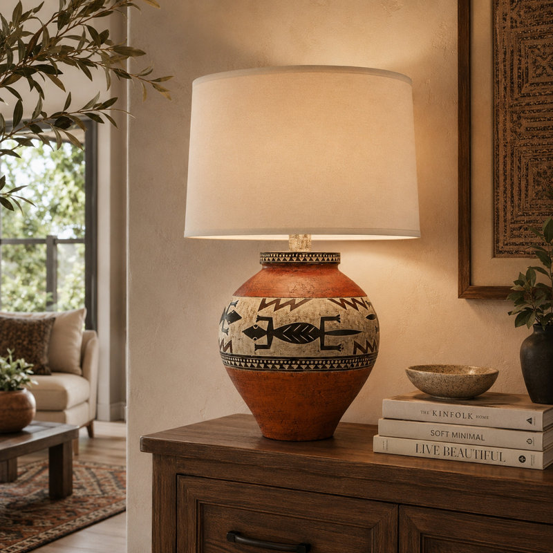 Howle Table Lamp, Brown, No