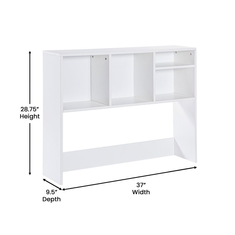 Nahliyah Space-Saving Desktop Bookshelf Storage Organizer with Assorted Cubbies, White