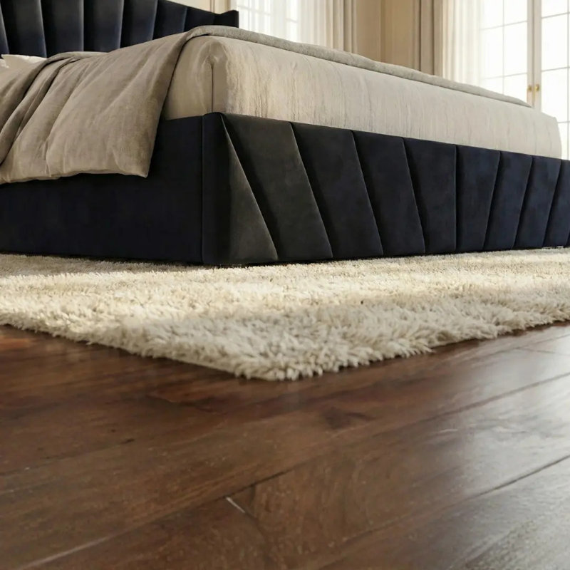 Iginia Upholstered High Headboard Storage Bed w/Hydraulic Gas Lift, Wood Slat System & Under Bed Storage, Queen, Black