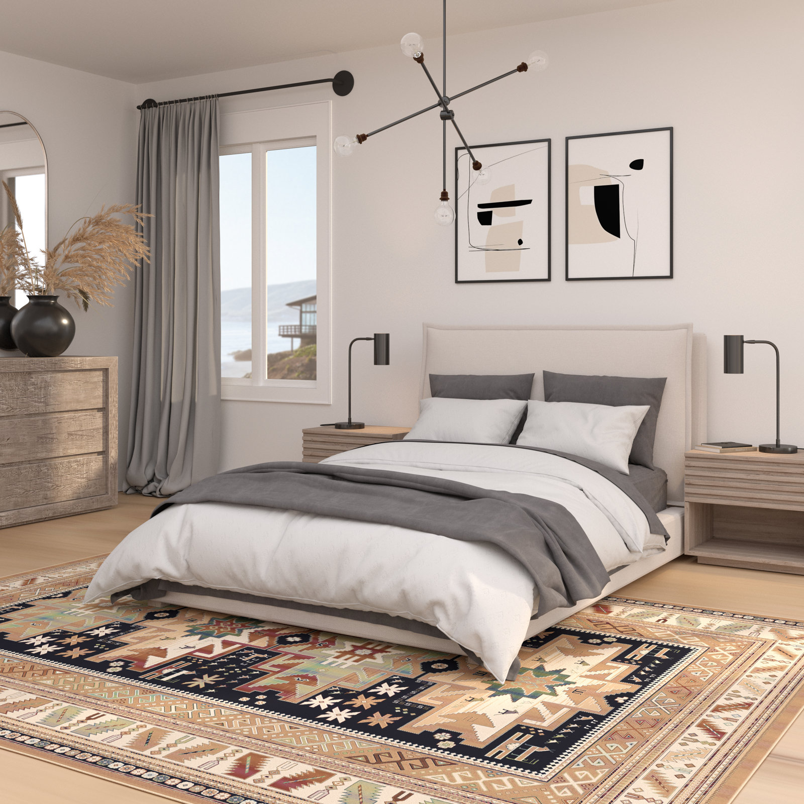 Ovid Rust Oriental Rug, Rectangle 7'10" x 10'10"