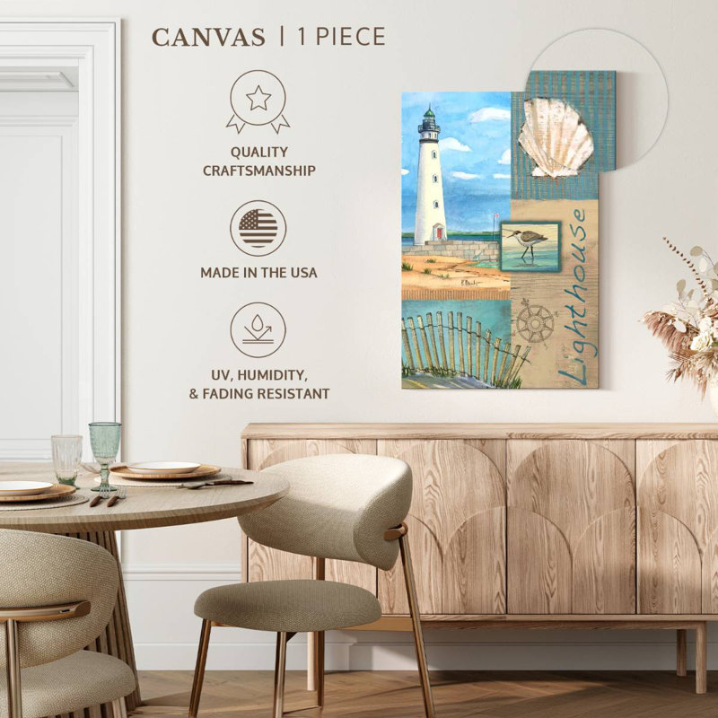 Lighthouse Collage, 39" H x 26" W