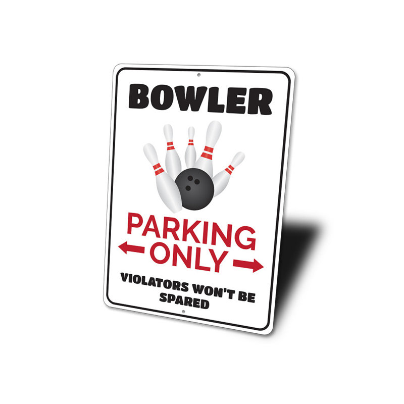 Enseigne en aluminium Bowler, H 14 po x l 10 po x P 0,04 po