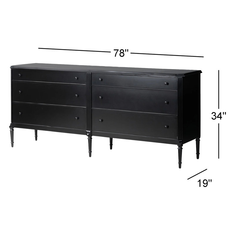 Lendon 6 Drawer Dresser-Black
