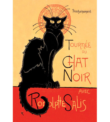 « tournee du chat noir avec rodolptte salistheophile alexandre steinlen », affiche rétro sur toile tendue