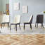 Chaises de salle à manger modernes en similicuir deux tons avec capitonnage géométrique et pieds en métal-824206092