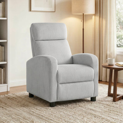 Modern and Soft Touch Corduroy Fabric Upholstered Manual Recliner