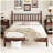 Queen Size Wood Platform Bed with Gourd Shaped Headboard,Retro Style Platform Bed with Wooden Slat Support-505280984