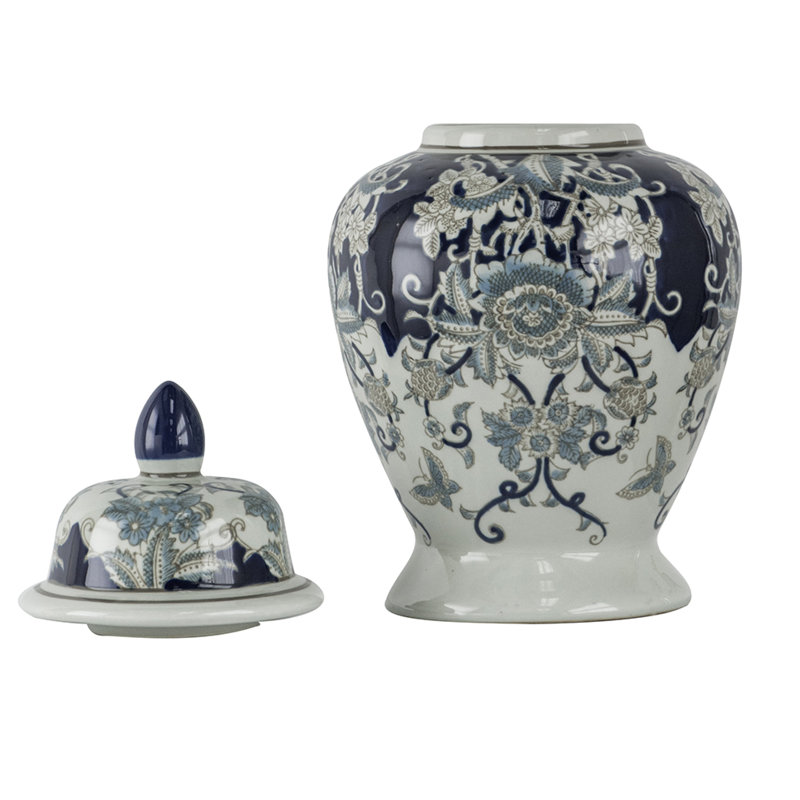 Pot à gingembre avec couvercle en porcelaine de 17 po Rayn