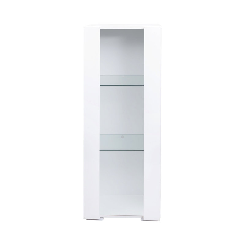 Espace de rangement avec tablettes en aluminium et tablettes en verre pour un bureau pratique