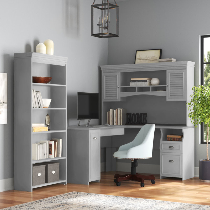 Huckins 3 Piece Computer Desk Office Set, Cape Cod Gray