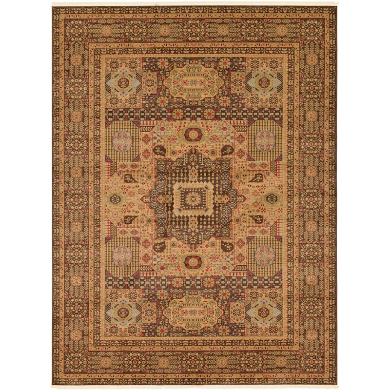 Tapis oriental jaune Palazzo, Rectangle 9 pi x 12 pi