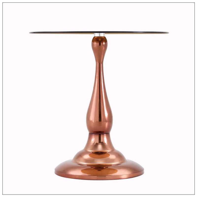 Table de bout ronde 19,6 pouces, Brown,Rose Gold