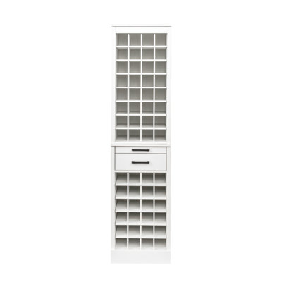 32 Modular Buffet Wine Cabinet, Finish, Simple Lines, 15.91"D X 17.77"W 35.89"H, Particle Board Dark Straight Line Design, +