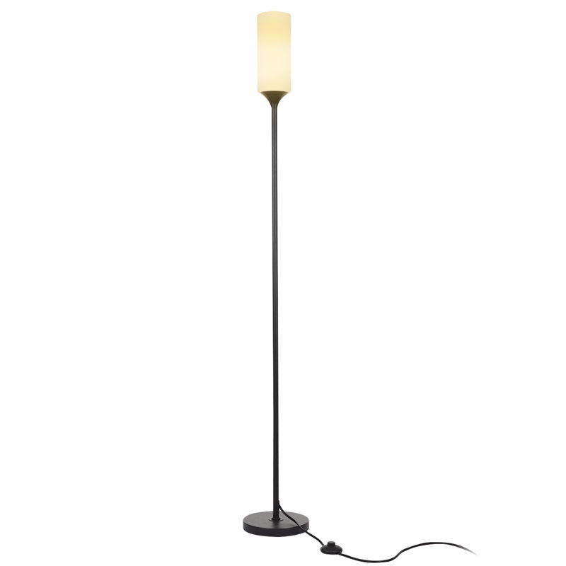 64.96'' Black LED Torchiere Floor Lamp Set with Outlet