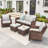 5-Piece Outdoor Wicker Sofa Set with All-Weather Waterproof Cushions, Durable Patio/Garden/Poolside Conversation Furniture Set for Outdoor Lounge-107382377