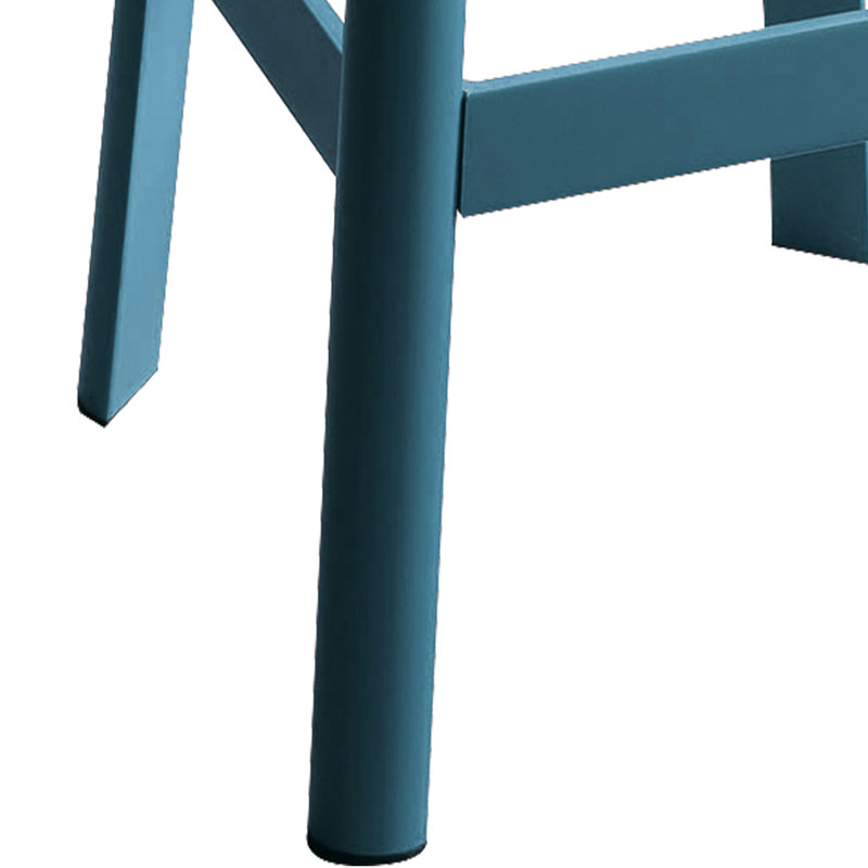 Tabouret de bar en bois massif et en métal de couleur bleu sarcelle pour la chambre à coucher