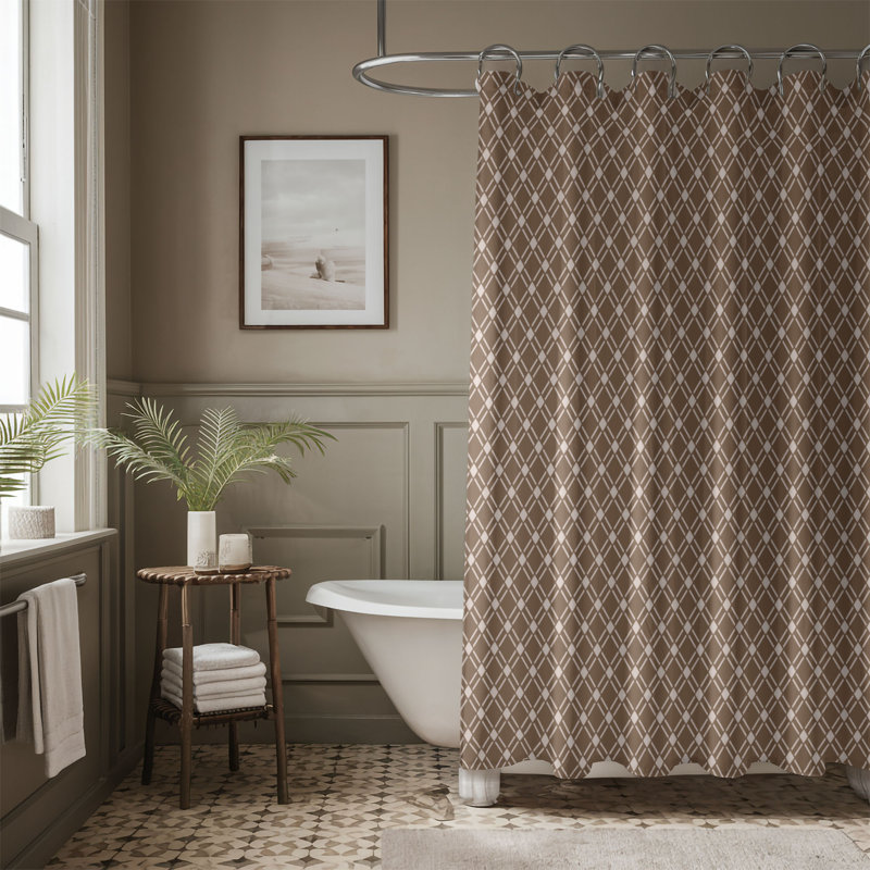 Motif terreux - Rideau de douche Premium, H 74 po x l 71 po