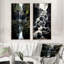 «Grey Green Waterfall Cascading Reflections», 2 pièces-1433701162-1433701156