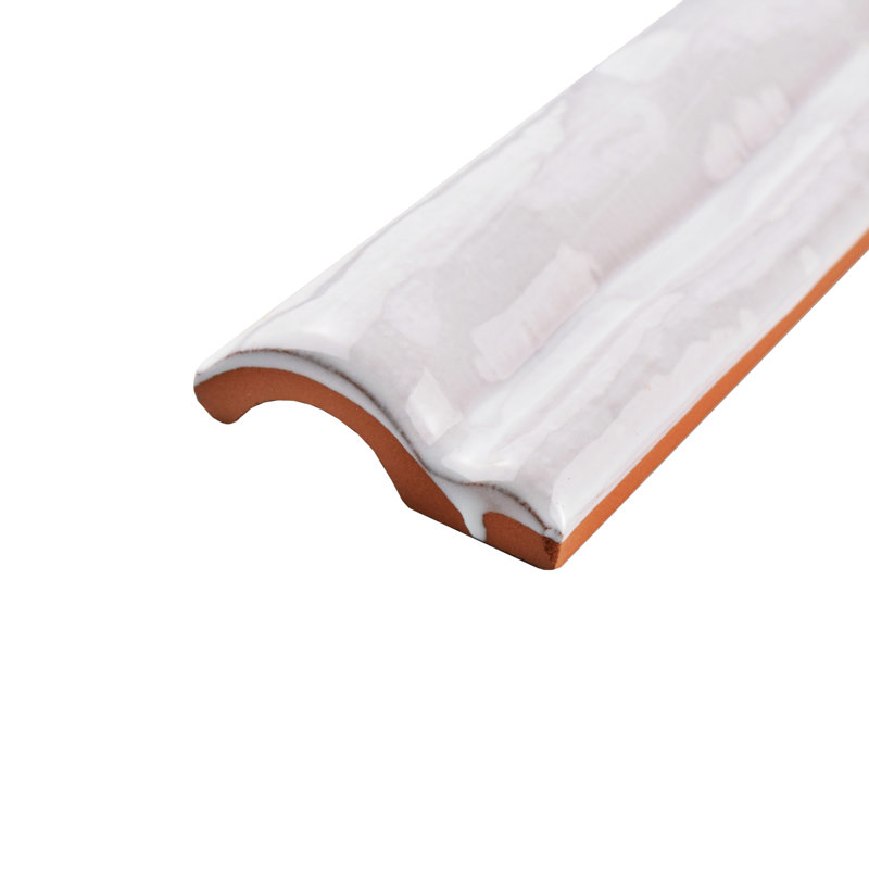 Antic Special 6" x 2" Glossy Ceramic Mudcap Tile Trim in Milk