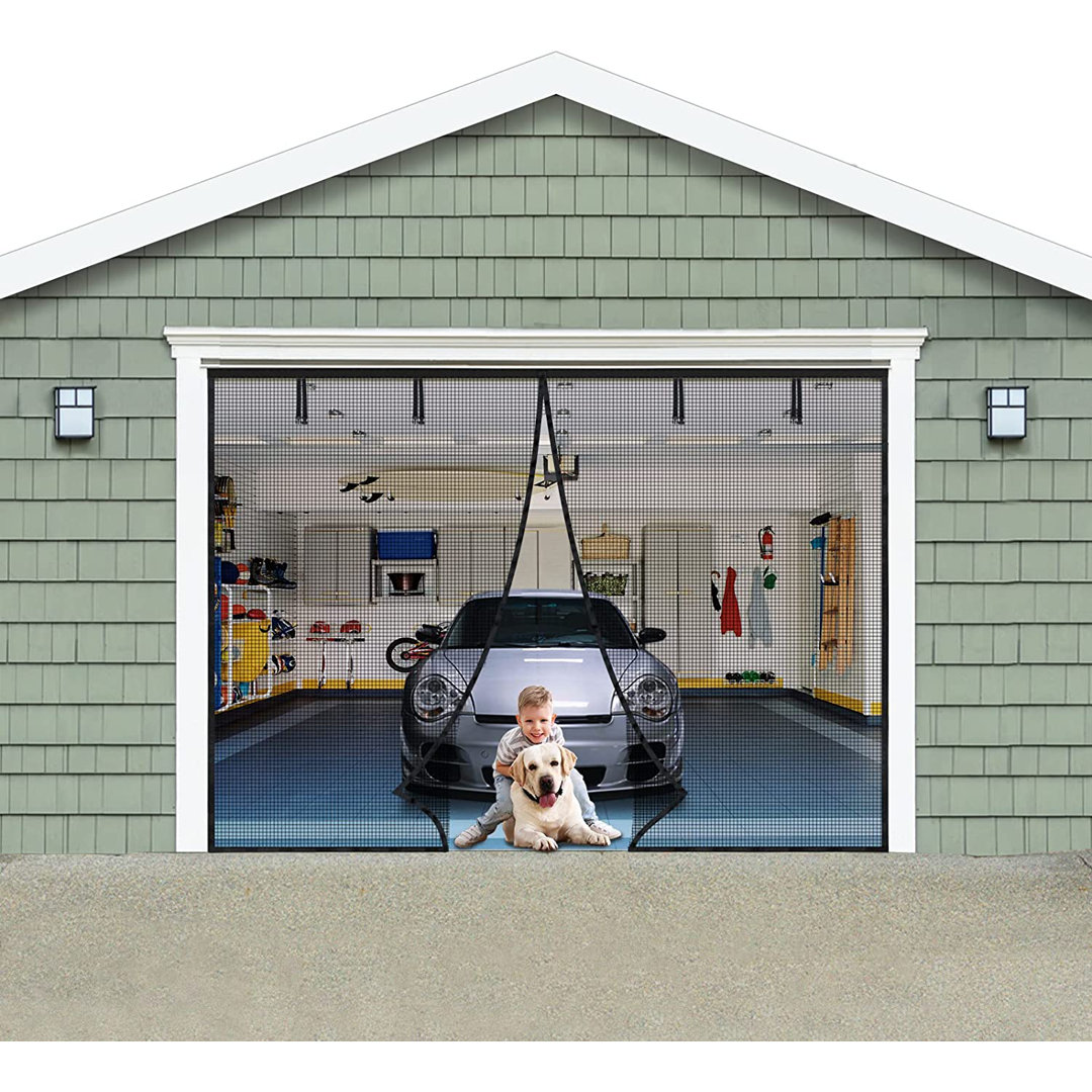 Magnetic Garage Door Screen for 2 Car 16 x 7 Ft. innhom Door Size: 7" H x 9" W