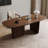 Nut-brown Rectangular Solid Wood Dining Table-99135415