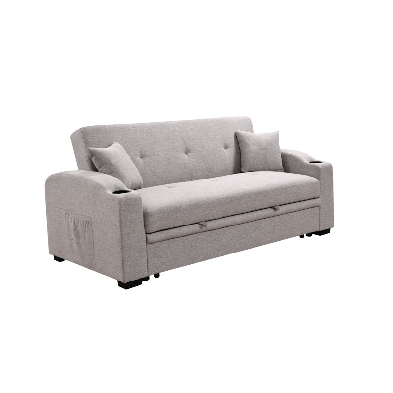Versatile Sofa Bed With Adjustable Backrest And Hidden Storage For All Spaces, Light Grey