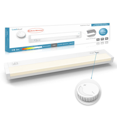 Under Cabinet Lighting Built-in Dimmer Plug in or Hardwired,Dimmable 5 Color 2700/3000K3500K4000/5000K, Linkable, ETL Listed Under Counter Lights for Kitchen
