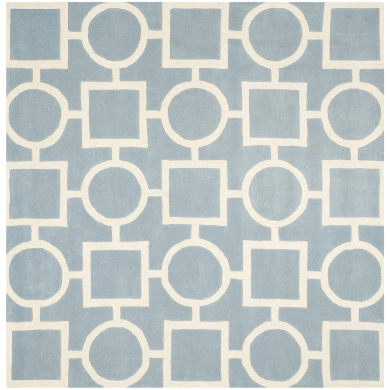 Teresita Hand Tufted Wool Geometric Rug, Square 7'