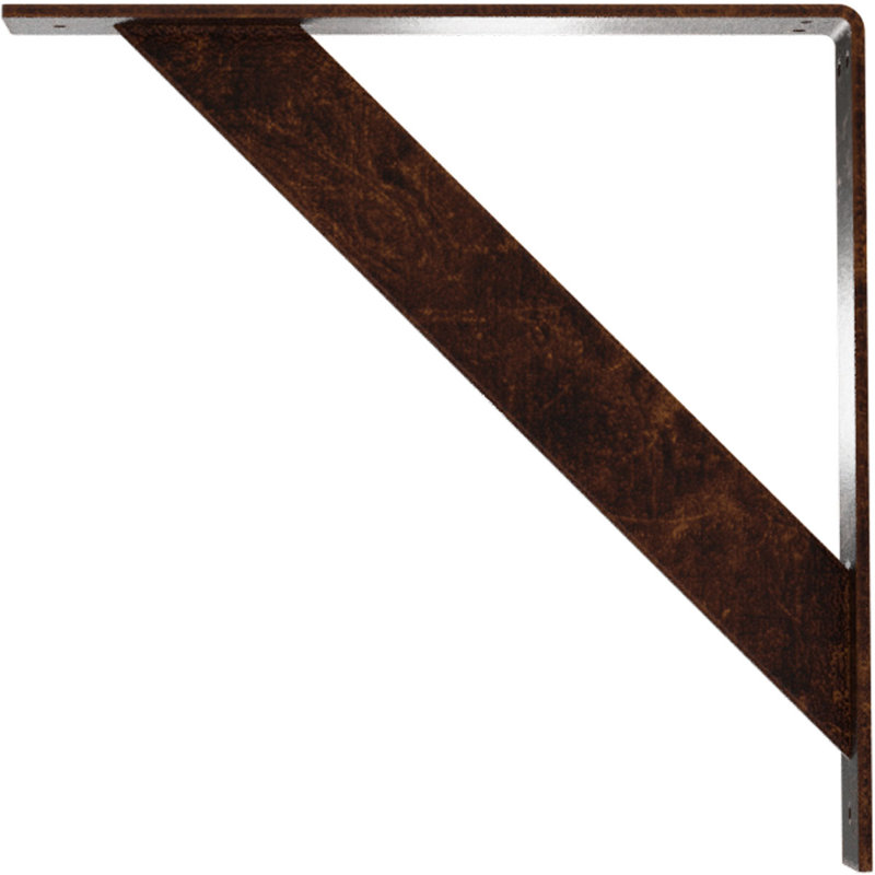 Support traditionnel en acier, Cuivre antique, H 16 po x l 2 po x P 16 po