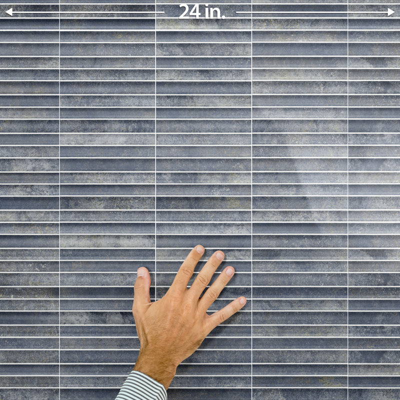 Rubik 5.88" x 11.75" Ceramic Patterned Tile, Gray