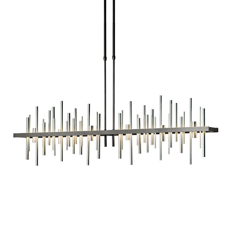 Cityscape 1 - Light Kitchen Island Linear LED Pendant, Natural Iron, Soft Gold