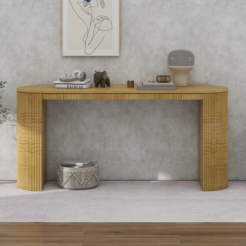 Console moderne avec plateau ovale, Naturel