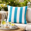 Coussin extérieur Keo, bleu turquoise, rayures blanches, carré de 20 pouces-122359163-122359166