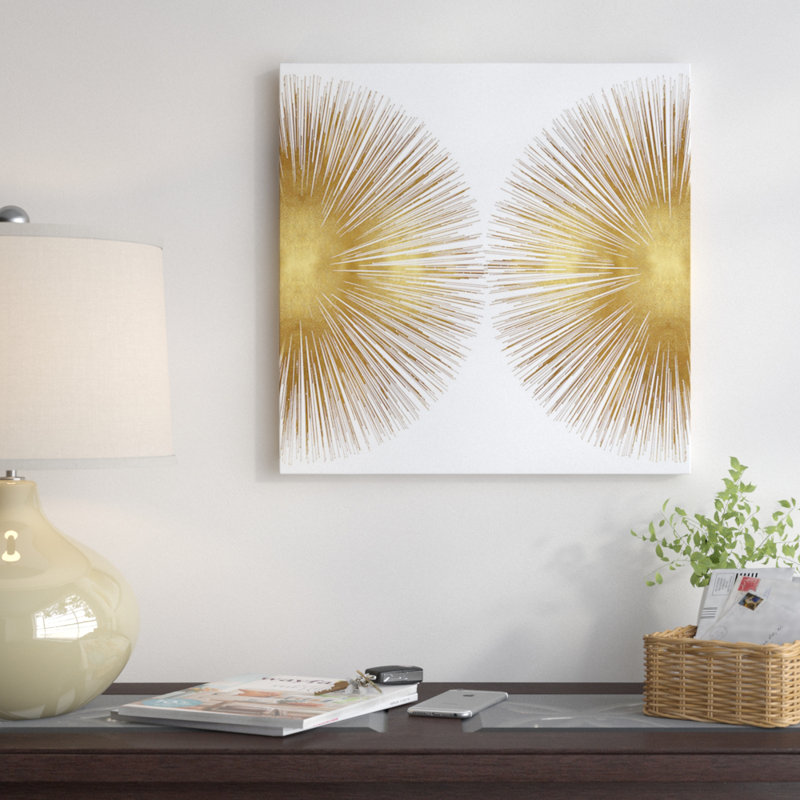 Ii, impression sur toile tendue Sunburst, H 12 po x l 12 po x p 0,75 po, Toile tendue, Pas de tapis