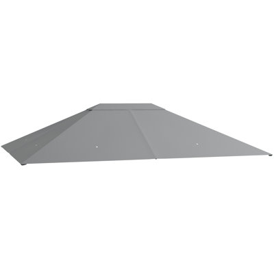 10' x 13' Polyester Gazebo Canopy Replacement Top Roof Cover with Vents and Drain Holes Light Gray 1 Piece