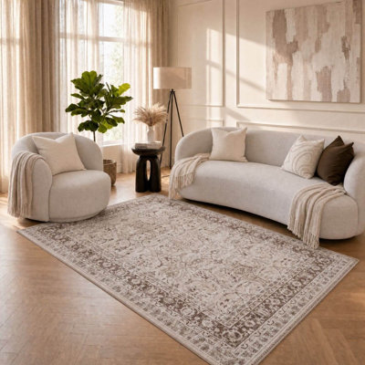 Montana Bordered Vintage Beige Area Rug