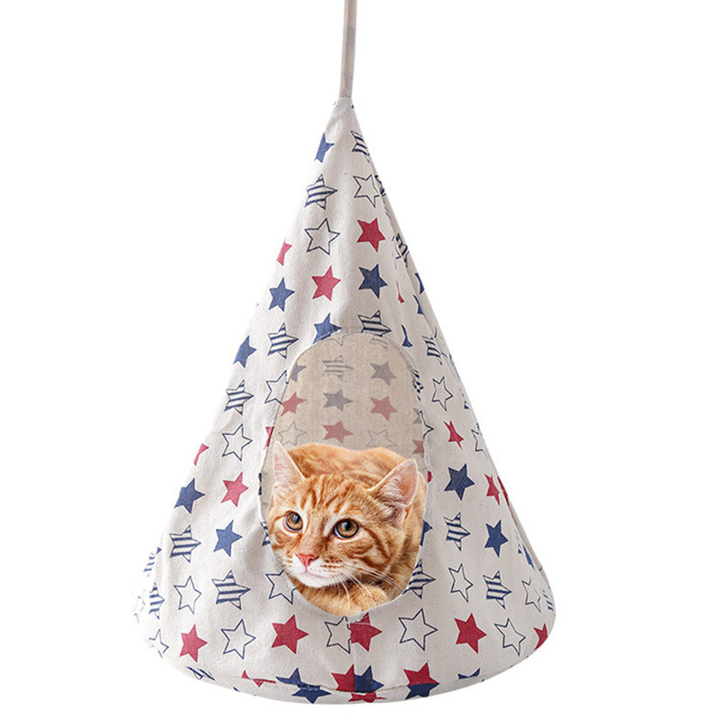 Lit suspendu pour chat - Hamac pour chat pour la décoration intérieure et extérieure, meubles muraux pour chat pivotant pour dormir, jouer et se prélasser