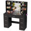 110cm Dressing Table With Power Outlet And Dryer Hook Modern Bulb Light Makeup Vanity-86395139
