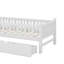 Lit plateforme simple en bois avec 2 tiroirs et garde-corps-25460941
