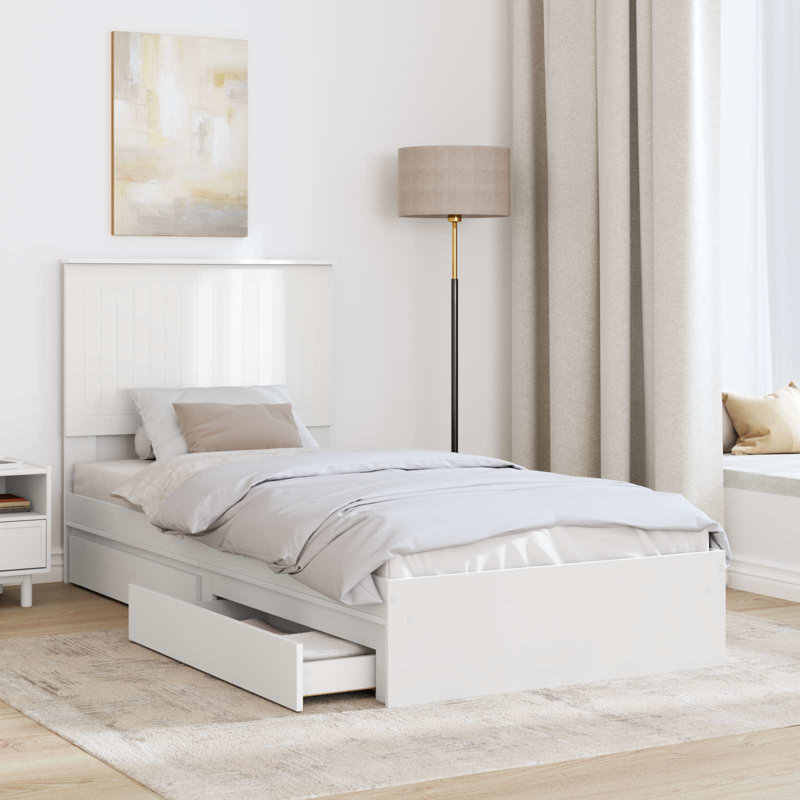 Bed, European Single (90 x 200 cm), White