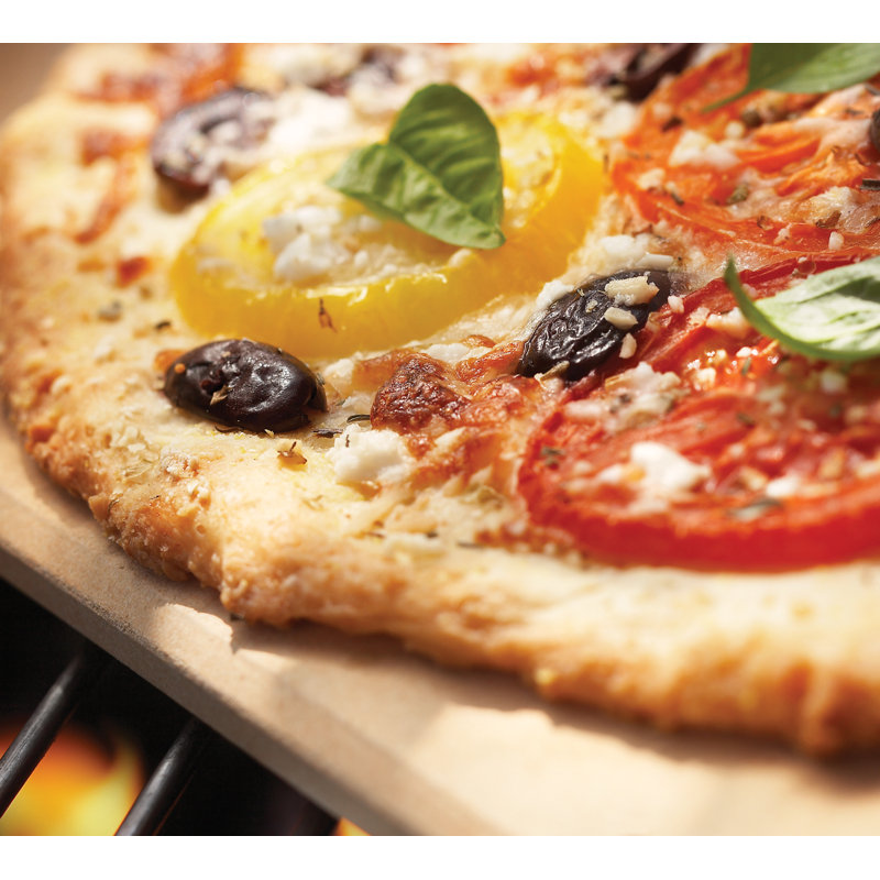 Off-White Cordierite Rectangular Pizza Grill Stone