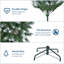 Arbre de Noël artificiel pré-éclairé préinstallé facile à installer avec des pointes à branches multiples et des lumières à DEL, des branches denses réalistes, des pommes de pin floquées et un support en métal robuste