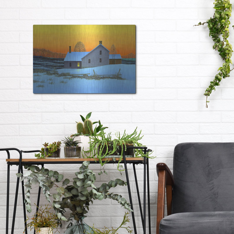 Art mural en métal luxueux «Dusk» par Michael Fratrich, 16 po x 12 po, H 12 po x l 16 po