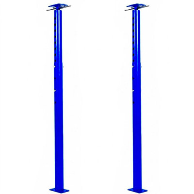 2 Pack Heavy Duty House Floor Jacks, 53"-93" Adjustable Telescoping Support Post, 18000 LBS Capacity Swivel Top Basement Jack for Beams, Blue