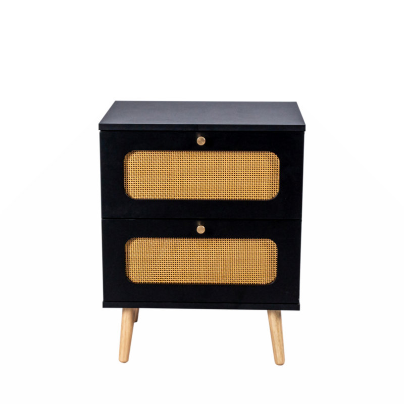 2-Drawers  Rattan Nightstand