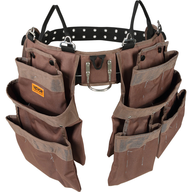 19 Pockets ool Belt, Adjusts from 32 Inches to 54 Inches, Polyester Heavy Duty Tool Pouch Bag