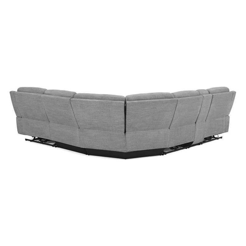 Canapé modulaire inclinable électrique 6 pièces avec repose-tête et repose-pieds réglables, canapé de cinéma maison avec console de rangement, porte-gobelets et port de charge USB