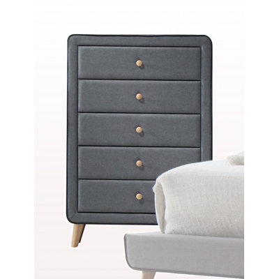 Commode moderne en tissu gris clair