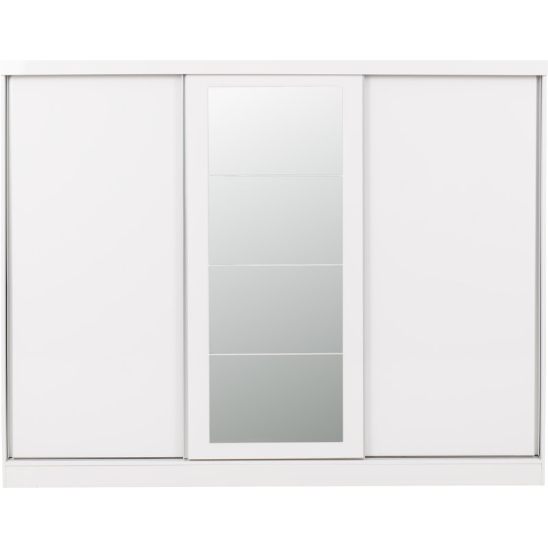 Cascio 3 Door Sliding Wardrobe, High Gloss White